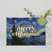 ファン・ゴッホの「星空の夜」 箔シーズンカード (立ち正面)