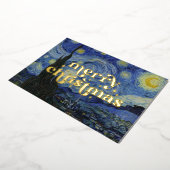 ファン・ゴッホの「星空の夜」 箔シーズンカード (回転した状態)