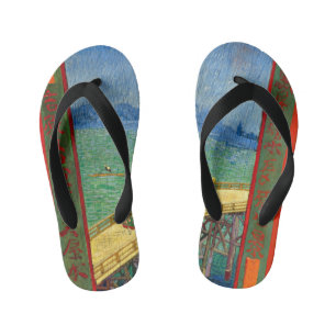 ファン・ゴッホ広重の後の雨の中の橋 キッズビーチサンダル