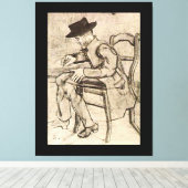 ファン・ゴッホ書男の顔離れ、 キャンバスプリント (インサイチュ (ウッドフロア))