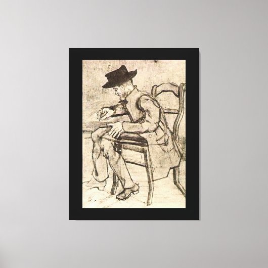 ファン・ゴッホ書男の顔離れ、 キャンバスプリント (正面)