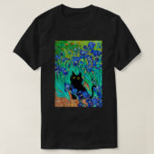 ファン・ゴッホ絵画アイリス花キャットレアイリス猫 Tシャツ (デザイン正面)