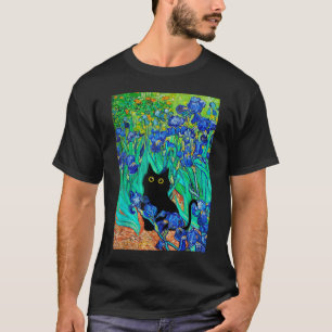 ファン・ゴッホ絵画アイリス花キャットレアイリス猫 Tシャツ