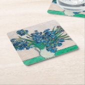 ファン・ゴッホ・アイリスの花瓶 スクエアペーパーコースター (アングル)