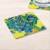 ファン・ゴッホ・アイリスの花瓶 スクエアペーパーコースター (アングル)