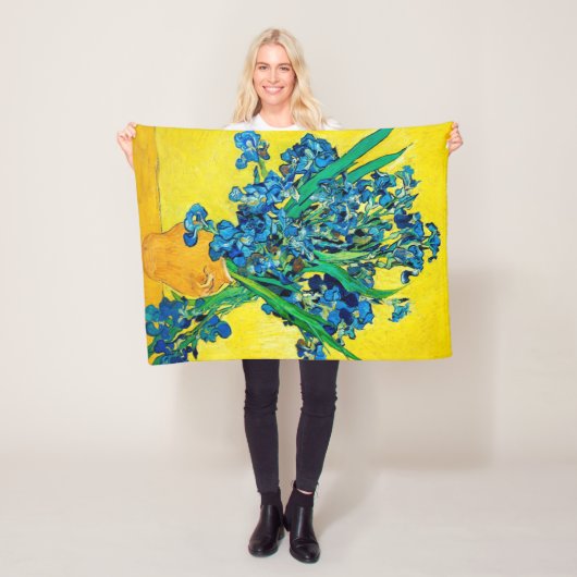 ファン・ゴッホ・アイリスの花瓶 フリースブランケット (インサイチュ)