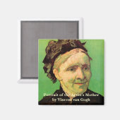 ファン・ゴッホ、アーティストの母ポートレート、ヴィンテージ・アート マグネット (正面/裏面)