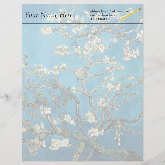 ファン・ゴッホ、アーモンド・ツリーの開花。 レターヘッド (正面)