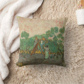 ファン・ゴッホ・オリーブ狩りの女性 クッション (ブランケット)