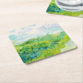 ファン・ゴッホ・グリーン小麦畑 スクエアペーパーコースター (アングル)