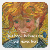 ファン・ゴッホ・コーンフラワーの青年のポートレート スクエアシール (正面)