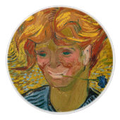 ファン・ゴッホ・コーンフラワーの青年のポートレート セラミックノブ (正面)