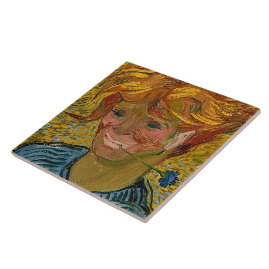 ファン・ゴッホ・コーンフラワーの青年のポートレート タイル (側面)
