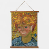 ファン・ゴッホ・コーンフラワーの青年のポートレート 吊り下げ型タペストリー (正面)