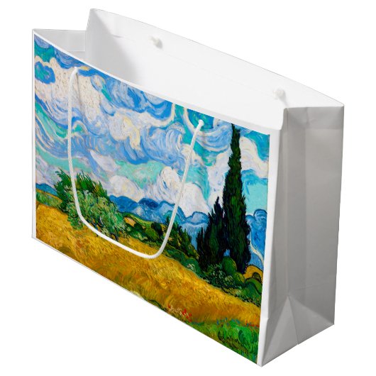 ファン・ゴッホ・サイプレス付き小麦畑 ラージペーパーバッグ (正面アングル)