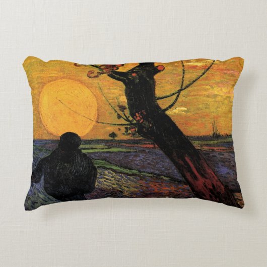 ファン・ゴッホ、ソワー、ヴィンテージ農民農家 アクセントクッション (正面)