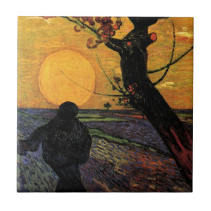 ファン・ゴッホ、ソワー、ヴィンテージ農民農家 タイル