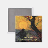 ファン・ゴッホ、ソワー、ヴィンテージ農民農家 マグネット (正面/裏面)