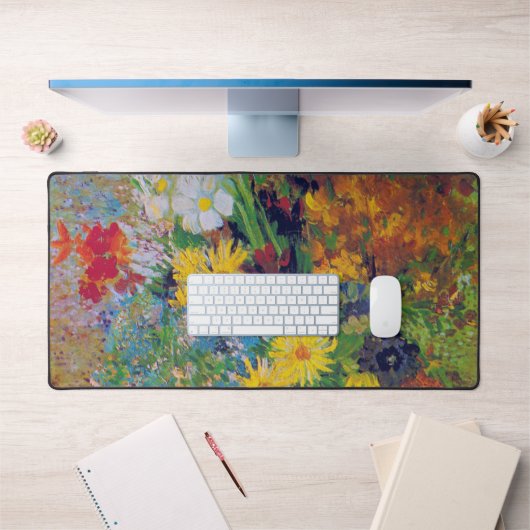 ファン・ゴッホ、デイジーとアネモネスの花瓶 デスクマット (オフィス1)