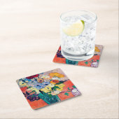 ファン・ゴッホ、バラとアネモネスの花瓶 スクエアペーパーコースター (インサイチュ)