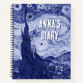 ファン・ゴッホ・ブルー・レンディション・オブ・ザ・スター・ナイト・アート ノートブック (正面)