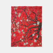 ファン・ゴッホ・ブロッサムのアーモンド・ツリーの枝 フリースブランケット (正面)