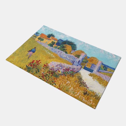 ファン・ゴッホ・プロヴァンスのファームハウス ドアマット (アングル)