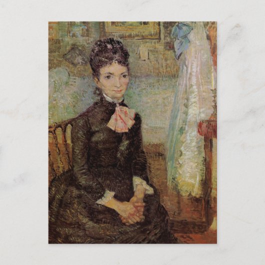 ファン・ゴッホ、女性が揺りかごに座って、ヴィンテージ・アート ポストカード (正面)