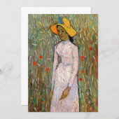 ファン・ゴッホ、少女の立ち、小麦の背景 (正面/裏面)