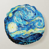 ファン・ゴッホ、星空の夜、 ラウンドクッション (裏面)
