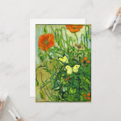 ファン・ゴッホ – 蝶とケシの類 カード (正面/裏面インサイチュ)
