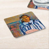 ファン・ゴーギャンの女性 スクエアペーパーコースター (アングル)