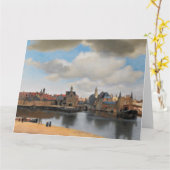 ファン・デフト、View of Delft、Johannes Vermeer氏 カード (黄色い花)