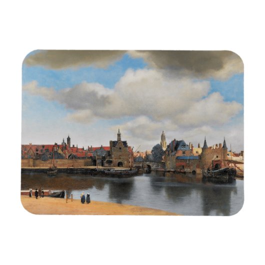 ファン・デフト、View of Delft、Johannes Vermeer氏 マグネット (横)