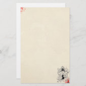 ファン·ドラゴン·タトゥーの古い血の(ばちゃばちゃ)跳ねる芸者 便箋 (正面/裏面)