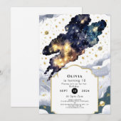 ファン ボーホー スペース バースデー 招待状 (正面/裏面)