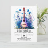 ファン・ボーホ・ギター・ボーイ・バースデー 招待状 (スタンド正面)