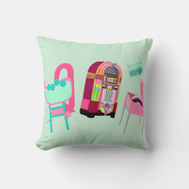 ファン ミュージック フィフティーズ ジュークボックス キュート レトロ アート クッション