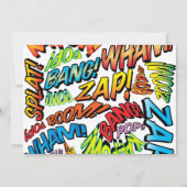 ファン レトロ コミック ブック ポップ アート サウンド 招待状 (正面)