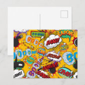 ファン レトロ コミック ブック ポップ アート 爆発 案内ポストカード (正面/裏面)