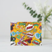 ファン レトロ コミック ブック ポップ アート 爆発 案内ポストカード (スタンド正面)