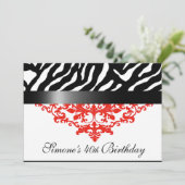 ファヴォロソゼブラダマスク40歳誕生日パーティー 招待状 (スタンド正面)