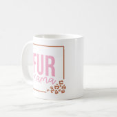 ファーかわいらしママ コーヒーマグカップ (正面左)