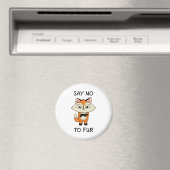 ファーにノーと言う – 悲しいキツネ マグネット (インサイチュ (食洗機))