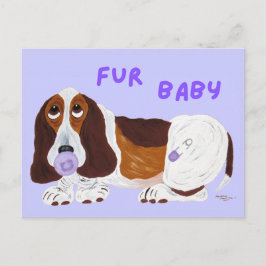 ファーべビーバセットハウンド子犬 ポストカード