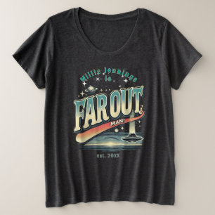 ファーアウトマンパーソナライズされたレトロ70sヴィンテージ プラスサイズTシャツ