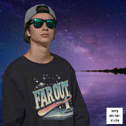 ファーアウトマンレトロ60のスローガンパーソナライズされた スウェットシャツ