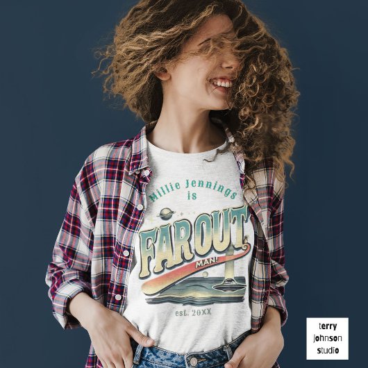 ファーアウトマンレトロ60のスローガンパーソナライズされた Tシャツ