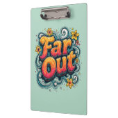 ファーアウトレトロ70sサイケデリック Groovy Hippie クリップボード (左)