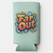 ファーアウトレトロ70sサイケデリック Groovy Hippie スリム缶クーラー (裏面)